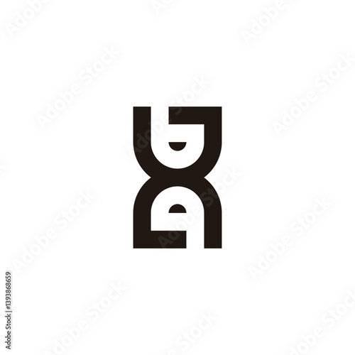 Letter bq hourglass geometric symbol simple logo vector