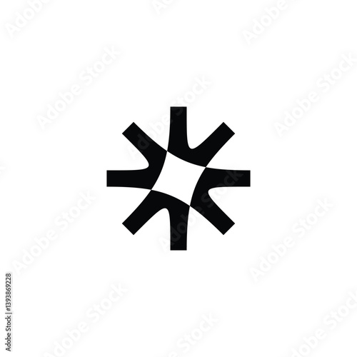 Letter v rounded geometric symbol simple logo vector
