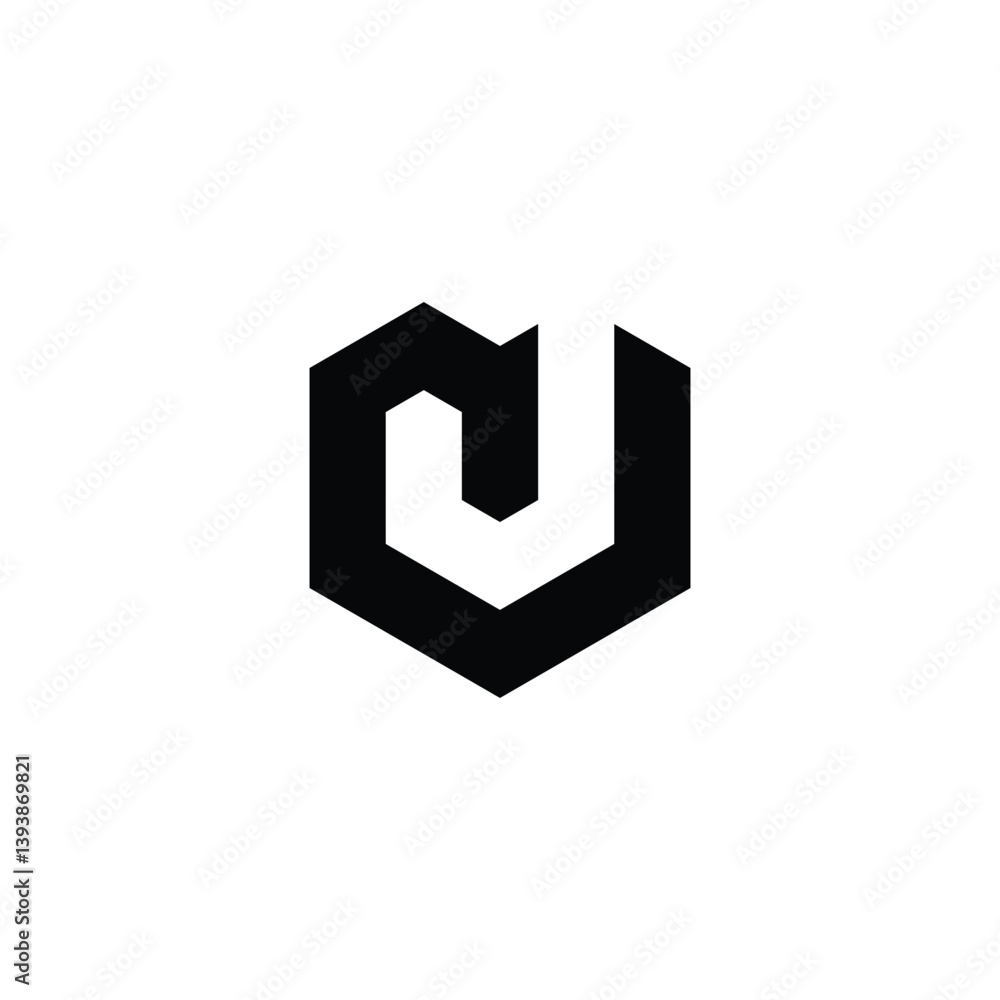 Letter J heart, hexagon geometric symbol simple logo vector Letter J heart, hexagon geometric symbol simple logo vector