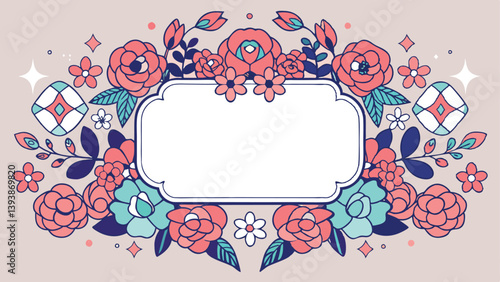 Floral background with free space for text
