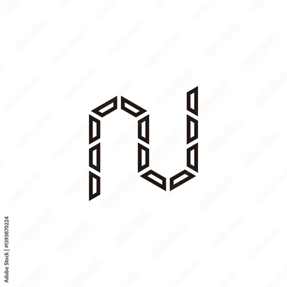 Fototapeta premium Letter N technology, modern geometric symbol simple logo vector