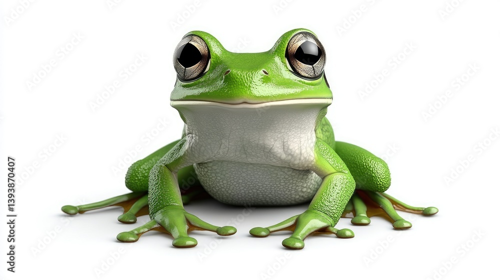 Smiling green frog, isolated Smiling green frog, isolated