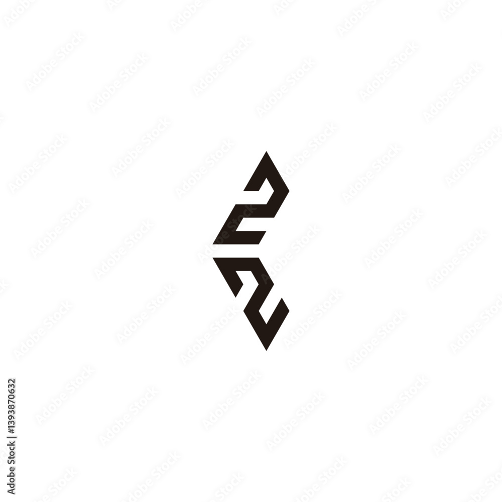 NUmbers 2 arrow geometric symbol simple logo vector NUmbers 2 arrow geometric symbol simple logo vector