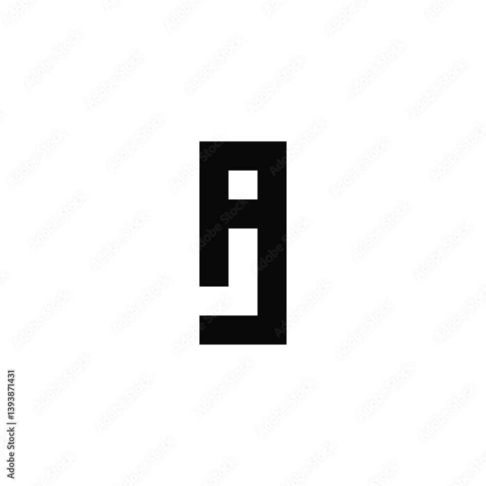 Letter Aj square geometric symbol simple logo vector Letter Aj square geometric symbol simple logo vector