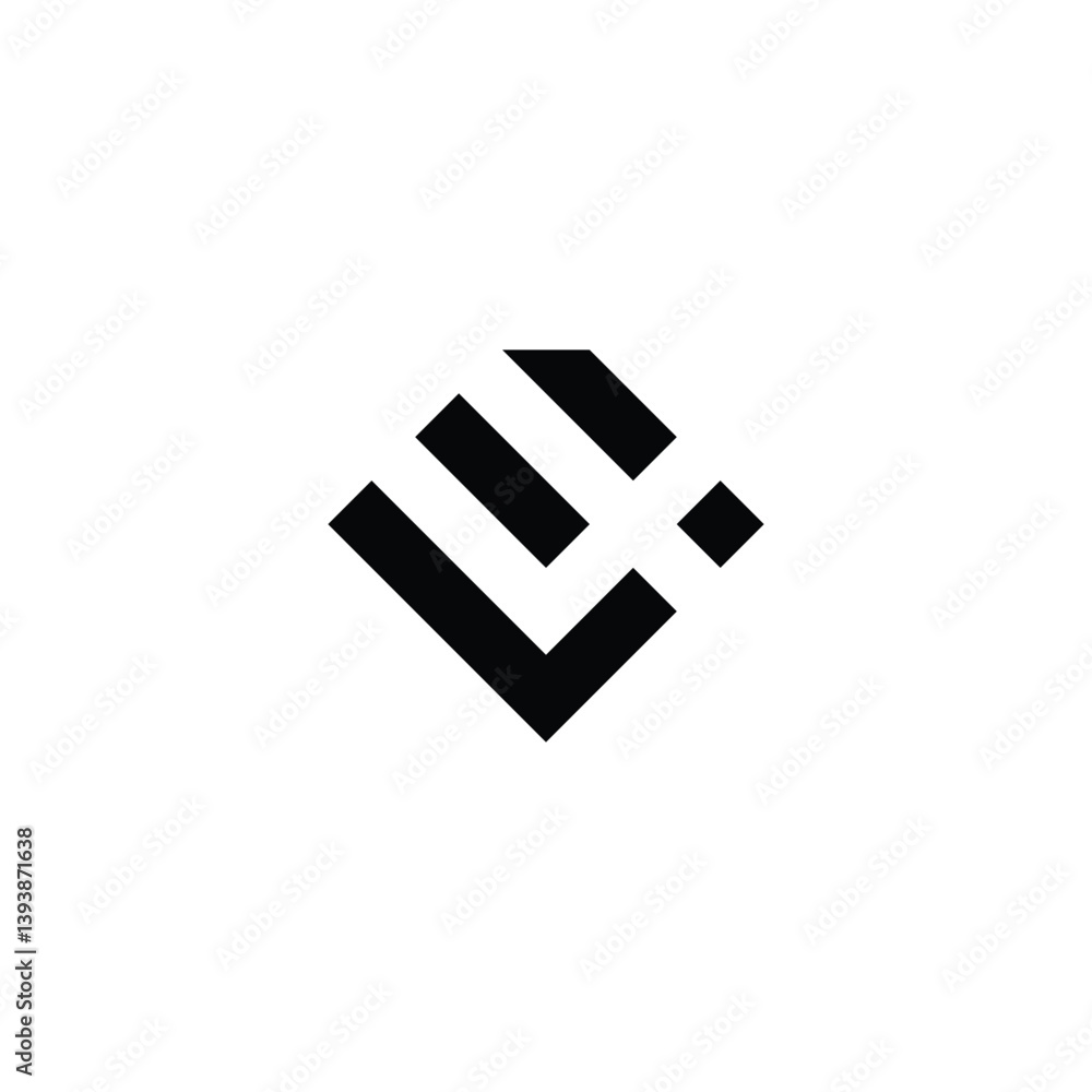 Obraz premium Letter Ej diamond, unique geometric symbol simple logo vector