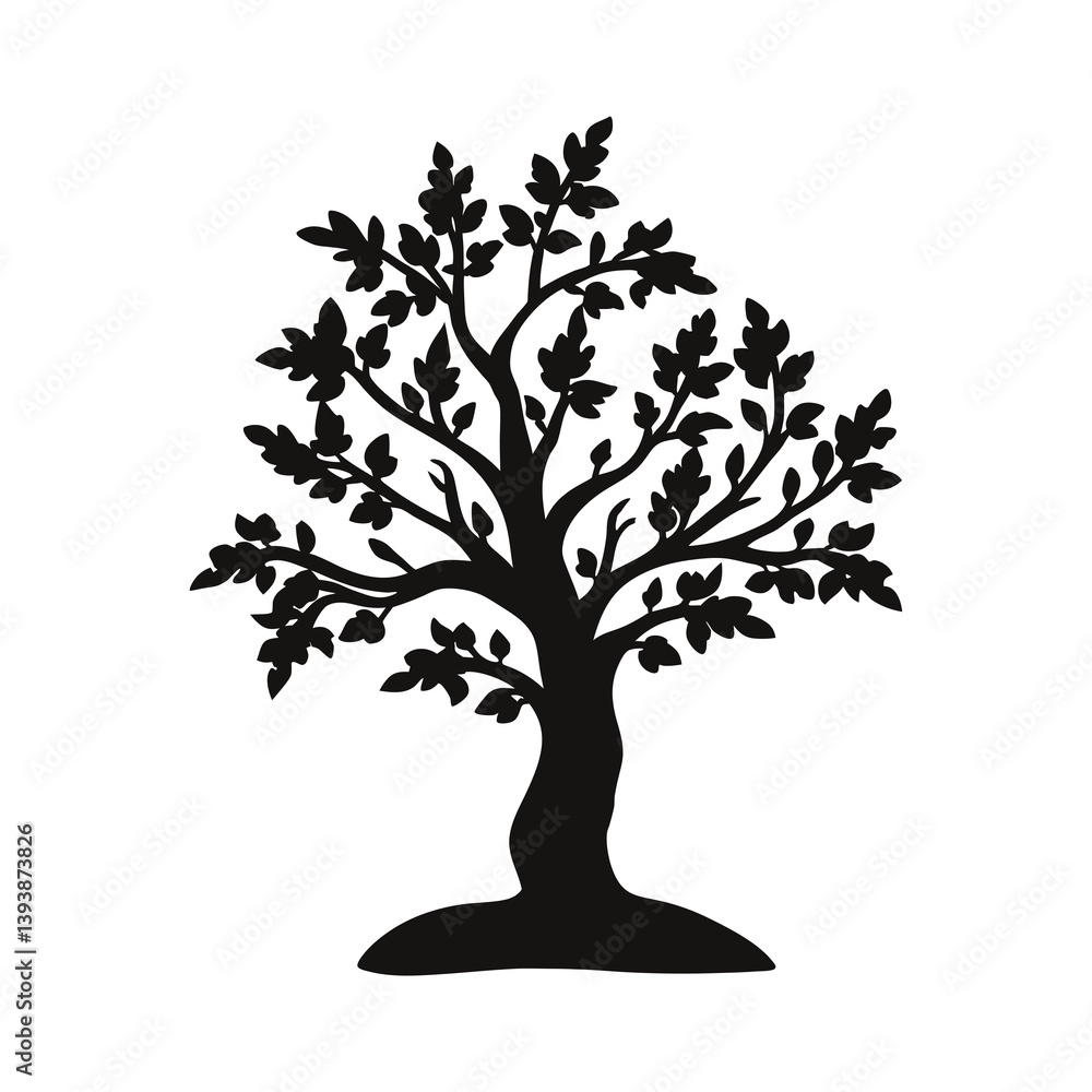 Black silhouette tree vector illustration for nature designs and tree silhouette clip art projects use symbol for architecture and landscape design. Black silhouette tree vector illustration for nature designs and tree silhouette clip art projects use symbol for architecture and landscape design.