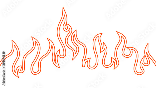 Abstract Fire Background. Abstract flame Background. doodle Fire outline. Fire flame continue line.