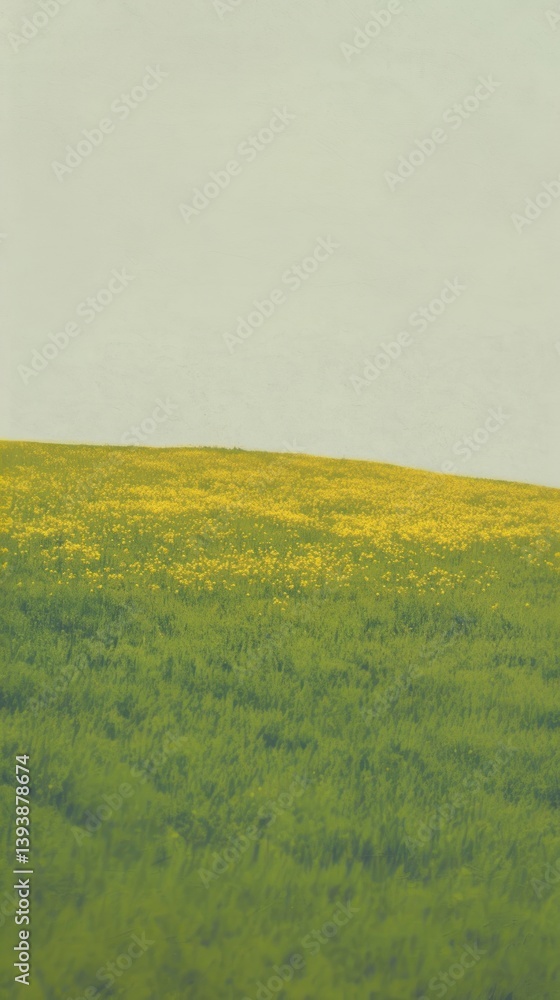Fototapeta premium Spring flower hills flowers background scenery.