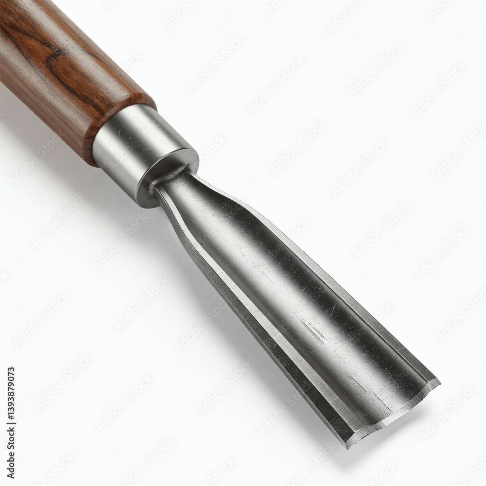 Metal chisel isolated on a white background. 3d illustration. Metal chisel isolated on a white background. 3d illustration.