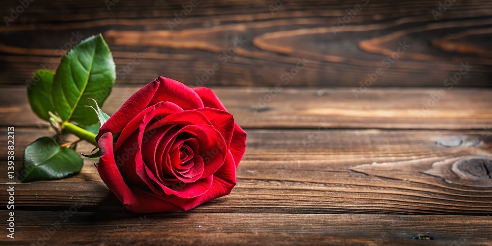 A Single Crimson Rose on Rustic Wood A Symbol of Timeless Beauty and Elegance Captured in Stunning Detail A Single Crimson Rose on Rustic Wood A Symbol of Timeless Beauty and Elegance Captured in Stunning Detail