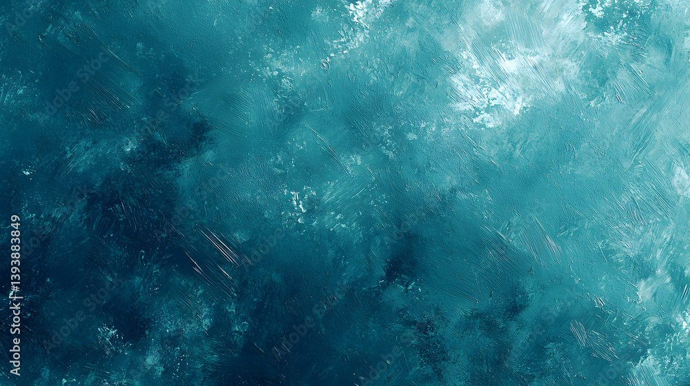 Obraz premium Abstract Ocean Textures: A captivating abstract representation of ocean water, featuring diverse shades of deep blue and turquoise in a detailed, artistic rendering, the play of light and shadow.