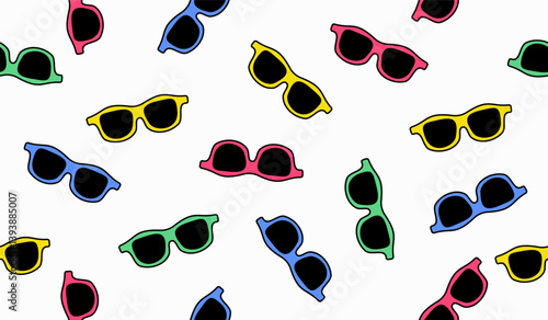 Cute sunglasses pattern background vector design