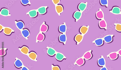 Cute sunglasses pattern background vector design