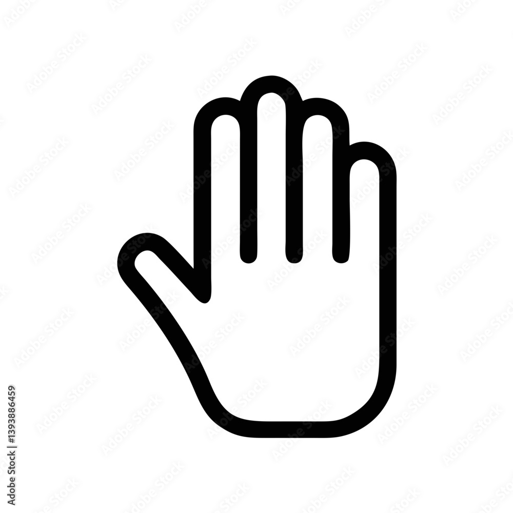 A bold open hand, a symbol of welcome, inclusivity, and peace, rendered in a stark black and white minimalist style. A bold open hand, a symbol of welcome, inclusivity, and peace, rendered in a stark black and white minimalist style.