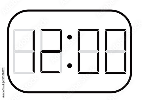 デジタル時計　12時