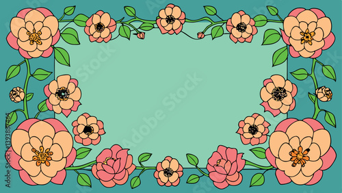 Floral background with free space for text