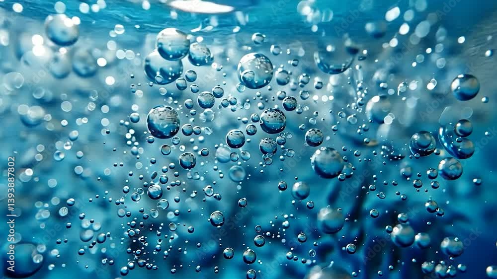 Abstract Underwater Bubblescape: A Symphony of Blue Abstract Underwater Bubblescape: A Symphony of Blue