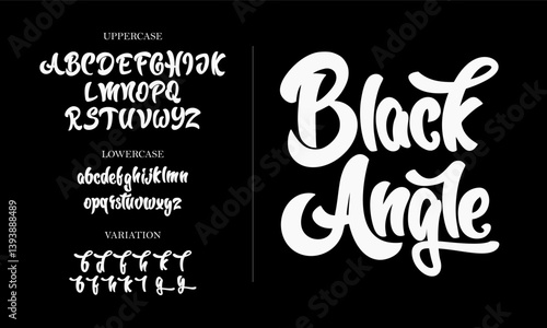 Handwrritten Font Calligraphy Logotype Script Font Type Font lettering handwritten, Illustration vector, for design