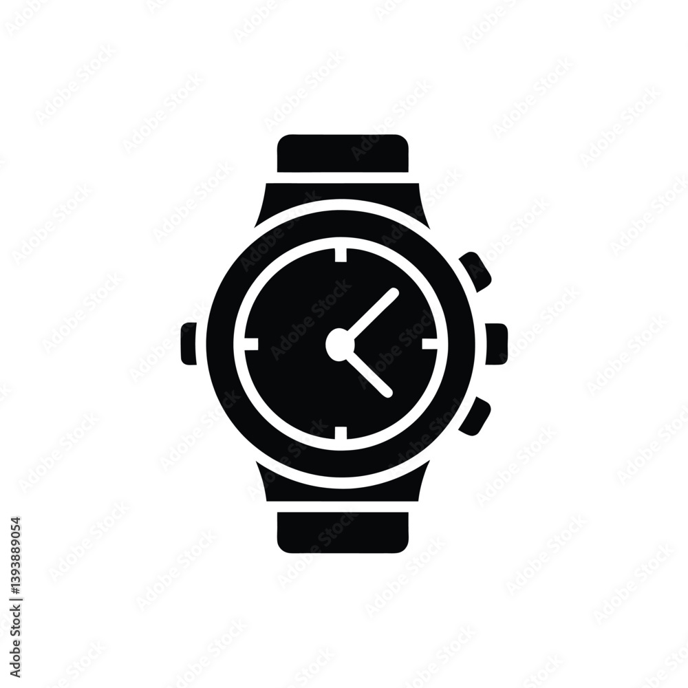 watch silhouette simple vector isolated on white background watch silhouette simple vector isolated on white background