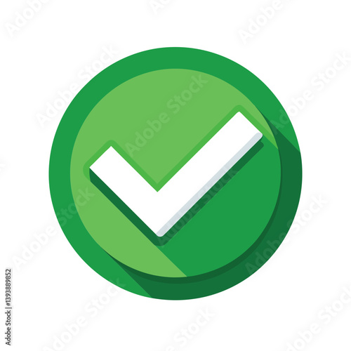 Free Download White check mark on green circle, Done mark, yes or correct sign. Approval concept - GFXLoad