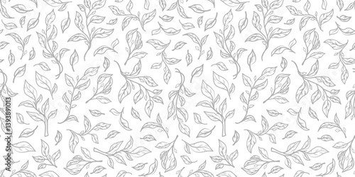 leaves pattern background. green leaves vector pattern background. Green tea leaf seamless pattern. seamless patterns with green leaves of tea.