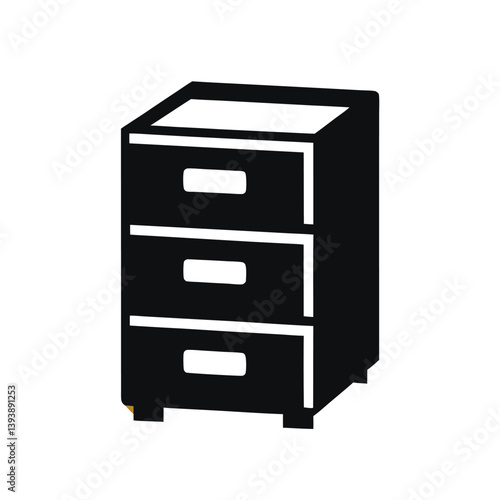 file cabinet silhouette vector illustration, Office storage cabinet