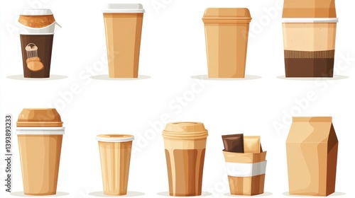 Wallpaper Mural Various coffee cup and food packaging designs Torontodigital.ca