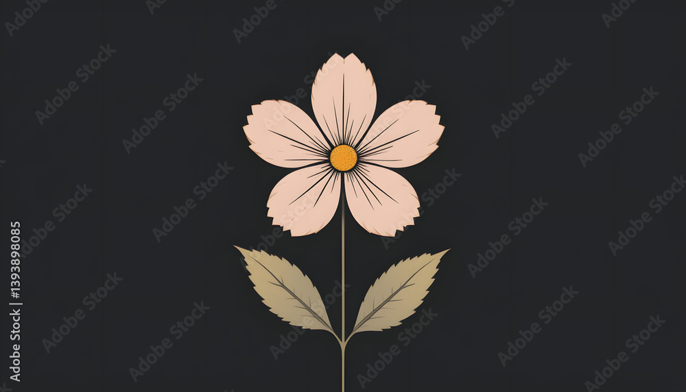 Obraz premium flower on black background