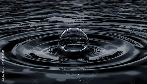 Wallpaper Mural drops of water on black background Torontodigital.ca