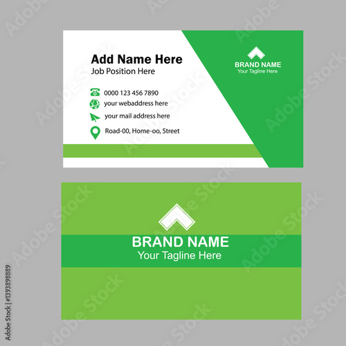 Professional green business card design template
