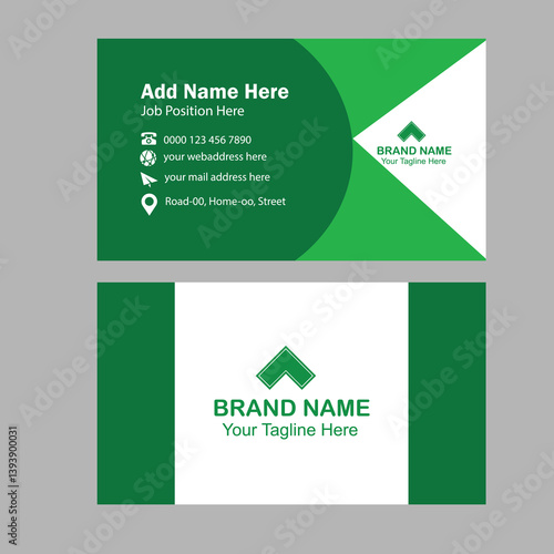 Professional green business card design template