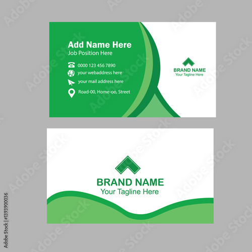 Professional green business card design template