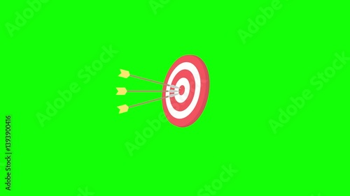  Hitting Target Animation on Green Screen Background