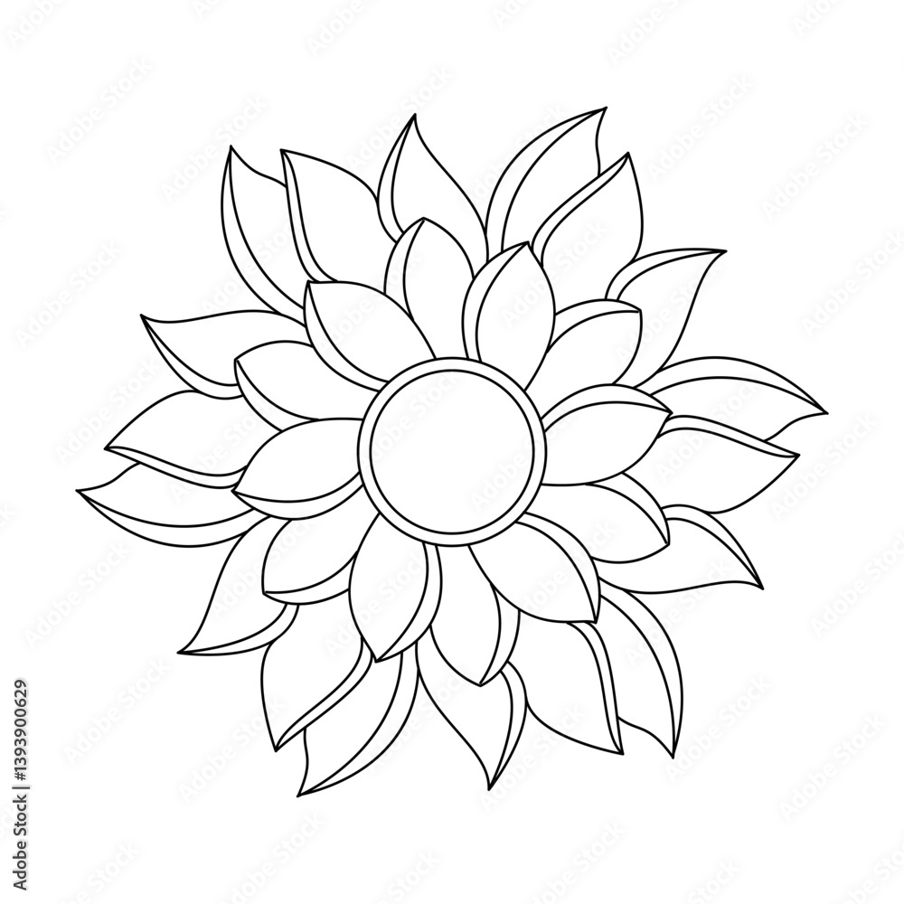 © Rumana - Line Work Ornamental Mandala in Black and White Coloring Book Page