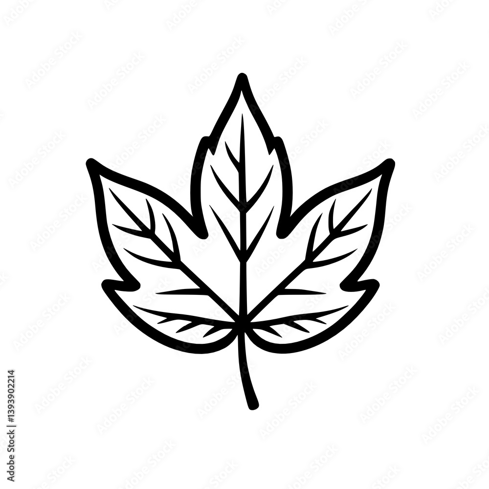 maple leaf icon, outline style maple leaf icon, outline style