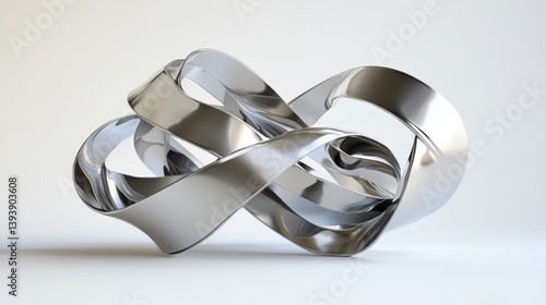 A 3D-rendered abstract sculpture of tangled metallic ribbons, --ar 16:9 --v 6.1 Job ID: c86b8c7f-6732-4b90-bb50-0bf9de952660