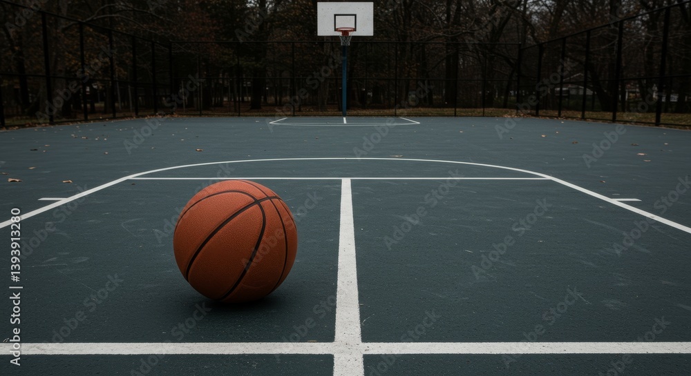 Fototapeta premium Empty outdoor basketball court