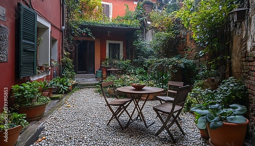 Wallpaper Mural Italian Courtyard Garden Scene Torontodigital.ca