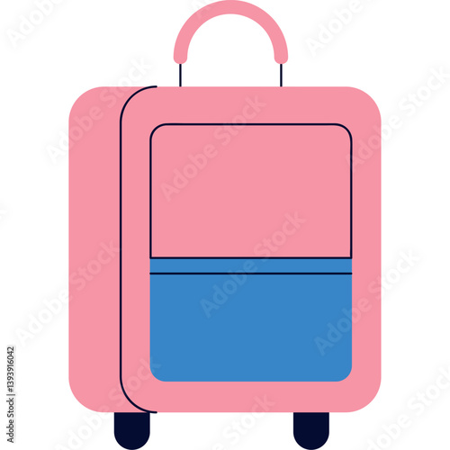 Flat Design Travel Suitcase Vector for Holiday and Adventure Themes