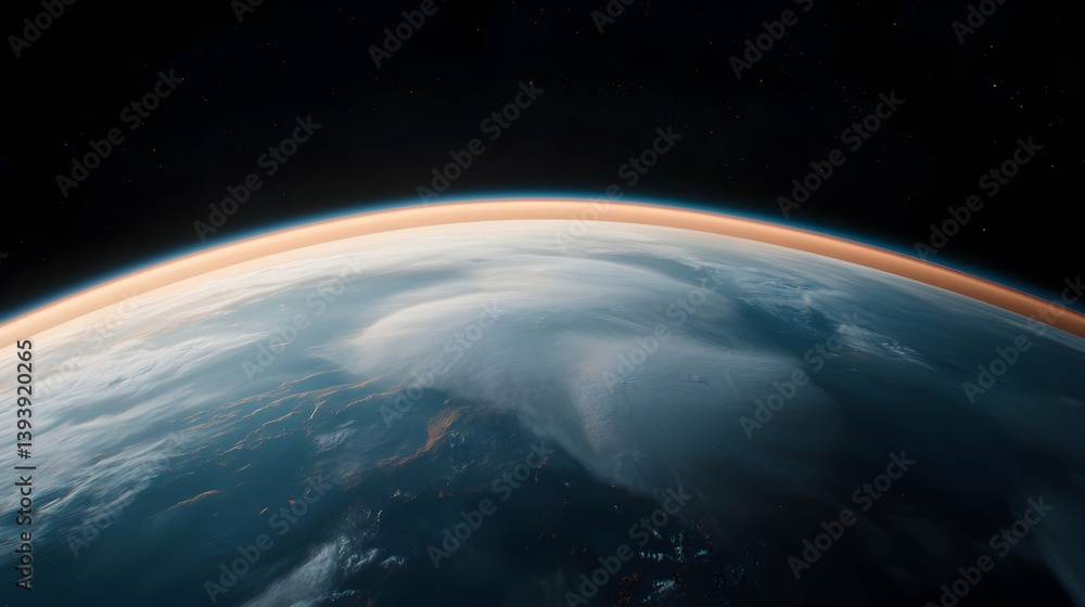 Fototapeta premium Stunning Wide View of Earth from Space at Night