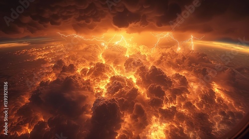 Lightning Storm Above the Clouds