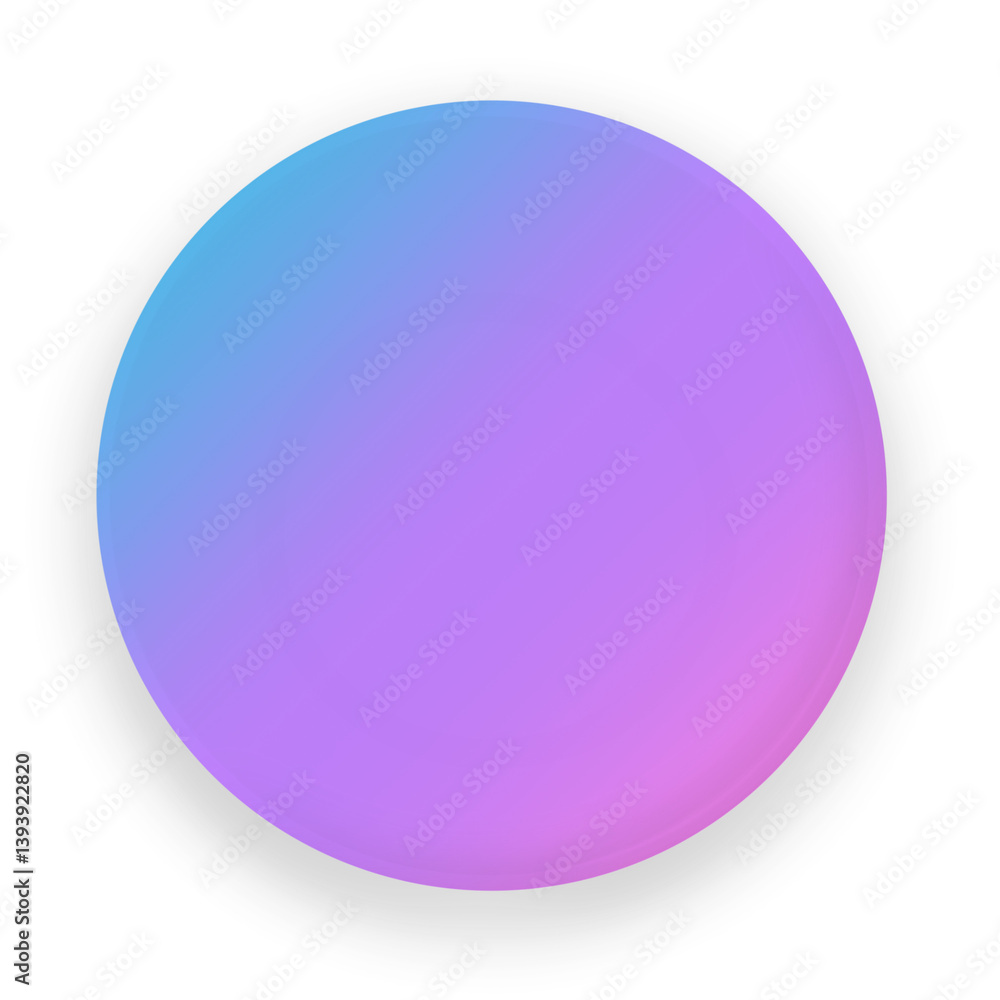 Fototapeta premium blue purple pink gradient button shadow isolated transparent background
