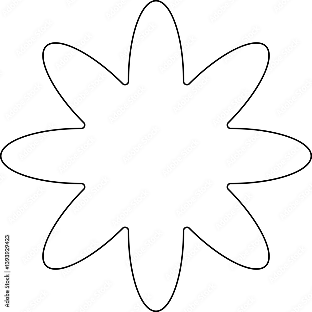 Lined Flower Silhouette Abstract Geometric Shapes Decoration Lined Flower Silhouette Abstract Geometric Shapes Decoration