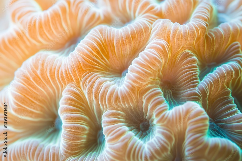 Intricate coral polyps display mesmerizing textures and patterns in a vibrant underwater scene. Intricate coral polyps display mesmerizing textures and patterns in a vibrant underwater scene.