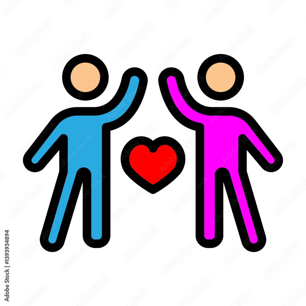Best Friends Vector Filled Icon Design Best Friends Vector Filled Icon Design