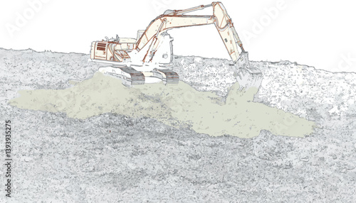 an excavator digging the ground