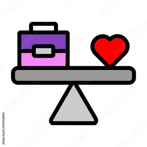 WorkLife Balance Vector Filled Icon Design