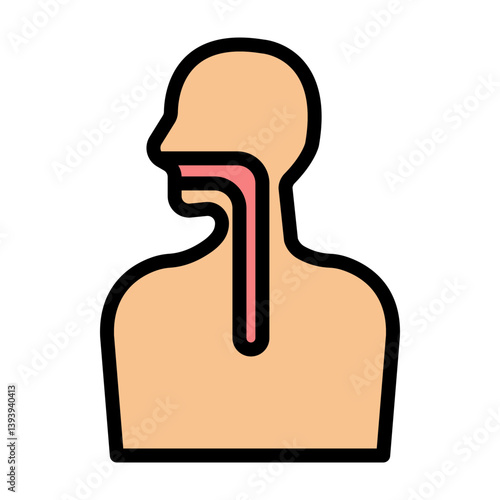 Throat Vector Filled Icon Design