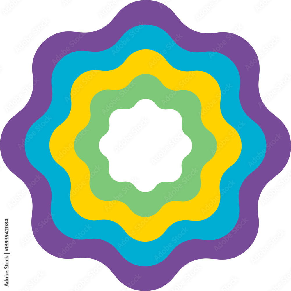 Psychedelic Retro Rainbow Shape Element Psychedelic Retro Rainbow Shape Element