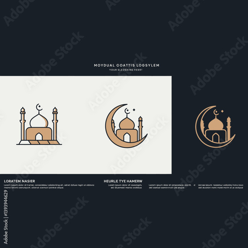 Mosque Based Logo Template with Modern Geometry
